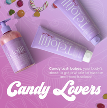 Telofill Candy Lush Body Lotion featuring a lightweight, fast-absorbing formula for daily moisturization.