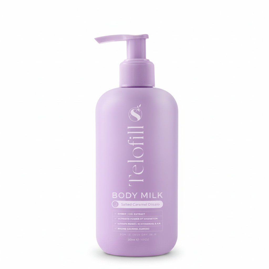 Telofill Body Milk Salted Caramel Drizzle formulated to provide long-lasting hydration with a lightweight, nourishing texture.