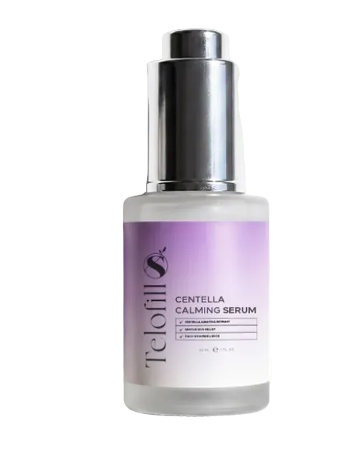 Telofill Centella Calming Serum formulated to soothe, hydrate, and calm sensitive-looking skin.