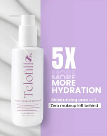 Telofill Milky Makeup Remover featuring a creamy texture that cleanses skin without leaving it feeling dry.