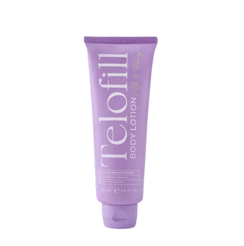 Telofill Milk and Honey Body Lotion formulated to provide long-lasting hydration and leave skin soft and smooth.