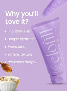 Telofill Milk & Honey Body Lotion 250ml shown clearly, highlighting its moisturizing formula for soft, smooth, and nourished-looking skin.