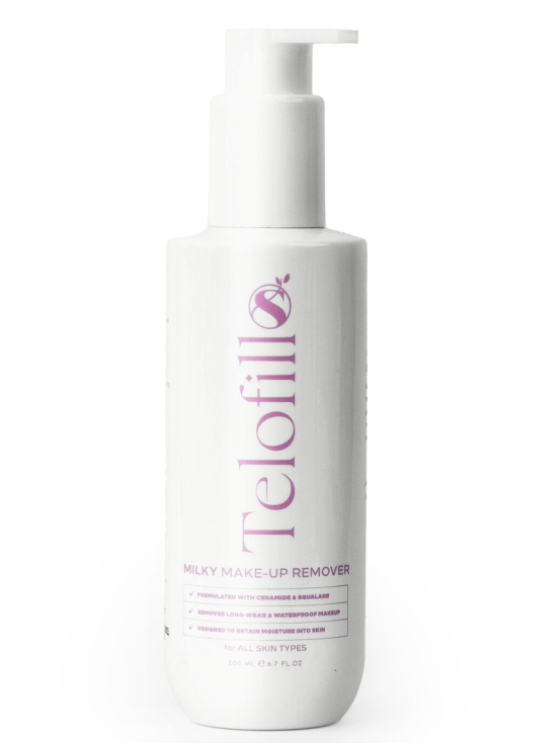 Telofill Milky Makeup Remover for daily skincare, helping remove makeup while keeping skin hydrated and refreshed.