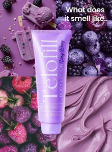 Telofill Very Berry Body Lotion 250ml shown clearly, highlighting its moisturizing formula for soft, smooth, and nourished-looking skin.