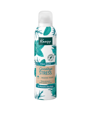 Kneipp bottle labeled 'Goodbye Stress' on a white background