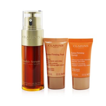 Double Serum &amp; Extra-Firming Collection: Double Serum 50ml+ Energy Cream 15ml+ Night Cream 15ml+ Bag - 8COM STORES