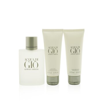 Acqua Di Gio Coffret: Eau De Toilette Spray 100ml/3.4oz + All Over Body Shampoo 75ml/2.5oz + A/S Balm 75ml/2.5oz - 8COM STORES