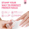 Saviland French Tip Nail Stamp - 4PCS Nail Art Stamper Kit Clear Silicone Nail Stamping Long & Short Jelly Stamper for Nails with Scrapers Nail Stamper Kit