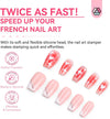 Saviland French Tip Nail Stamp - 4PCS Nail Art Stamper Kit Clear Silicone Nail Stamping Long & Short Jelly Stamper for Nails with Scrapers Nail Stamper Kit
