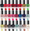 Beauty4Britain 24 x Nail Polish Varnish Set 24 Different Modern Colours Quick Drying Flat Brush (Set B)
