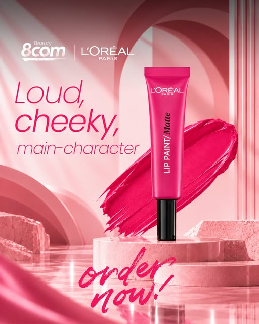 Photo by 8COM Beauty on October 17, 2026. May be an image of one or more people, makeup, lipstick, hand cream, cosmetics and text.
