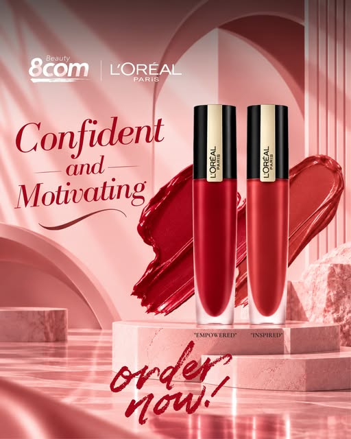 Photo by 8COM Beauty on October 15, 2026. May be an image of one or more people, makeup, lipstick, cosmetics and text.